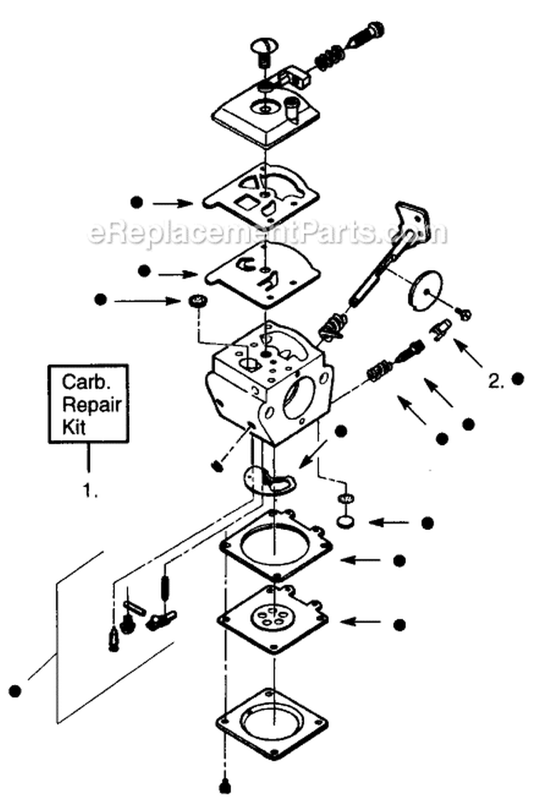 Page A Diagram and Parts List for XT45  Weed Eater Trimmer